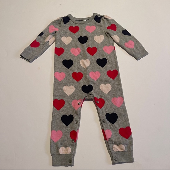 GAP Other - Baby Gap Heart Print One Piece Knit Sweater Size 18-24 months